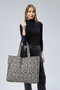 Zoozie Bags Bolso Tote de Lona Crema y Leopardo